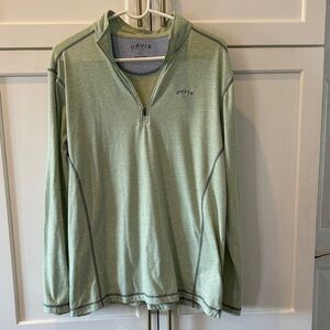 Orvis Heather Sage Green Half-Zip Pullover